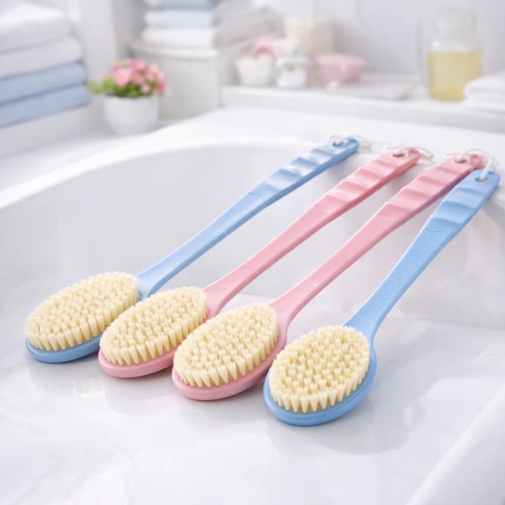 Double Side Massage Bath Brush – Long Handle Body Scrubber