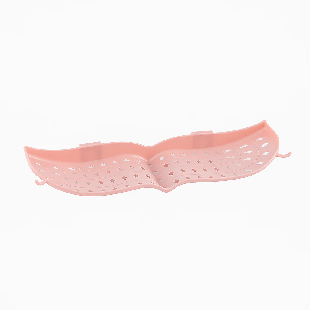 Dual-Compartment Plastic Soap Dish – Self-Draining Bathroom Sink & Shower Organizer (Pink)