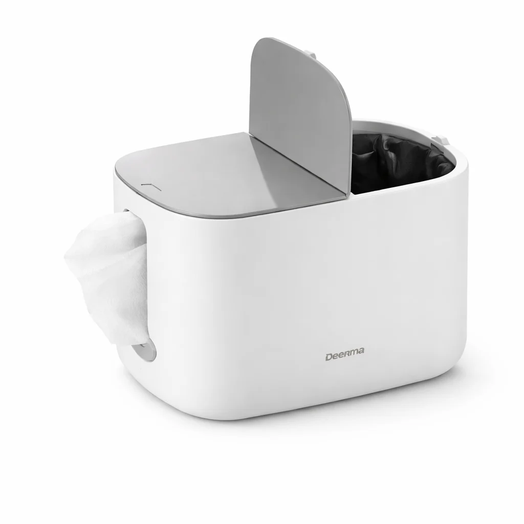 ECOCO 2-in-1 Tissue Box and Trash Can – Multifunctional Desktop Organizer with Hidden Waste Bin