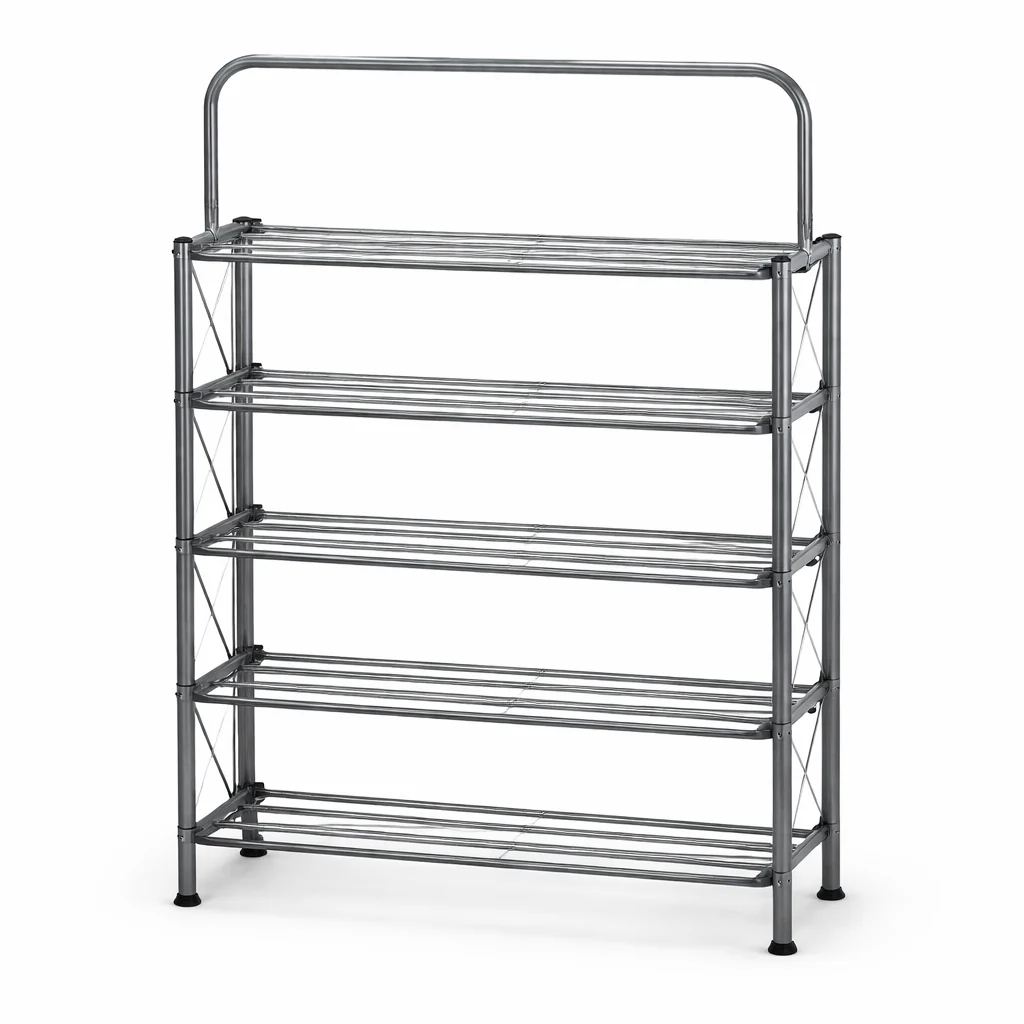 Foldable Shoe Rack with Wall Hanging – 4 Tier / 5 Tier Space Saving Shoe Organizer - Image 2