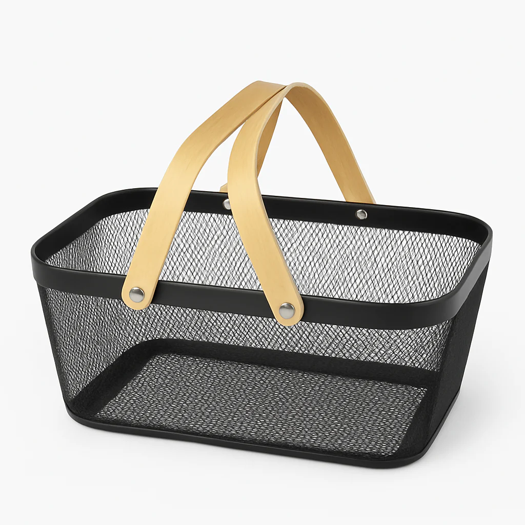 Fruit Basket with Bamboo Handle – 16 × 7 Inch - Image 2