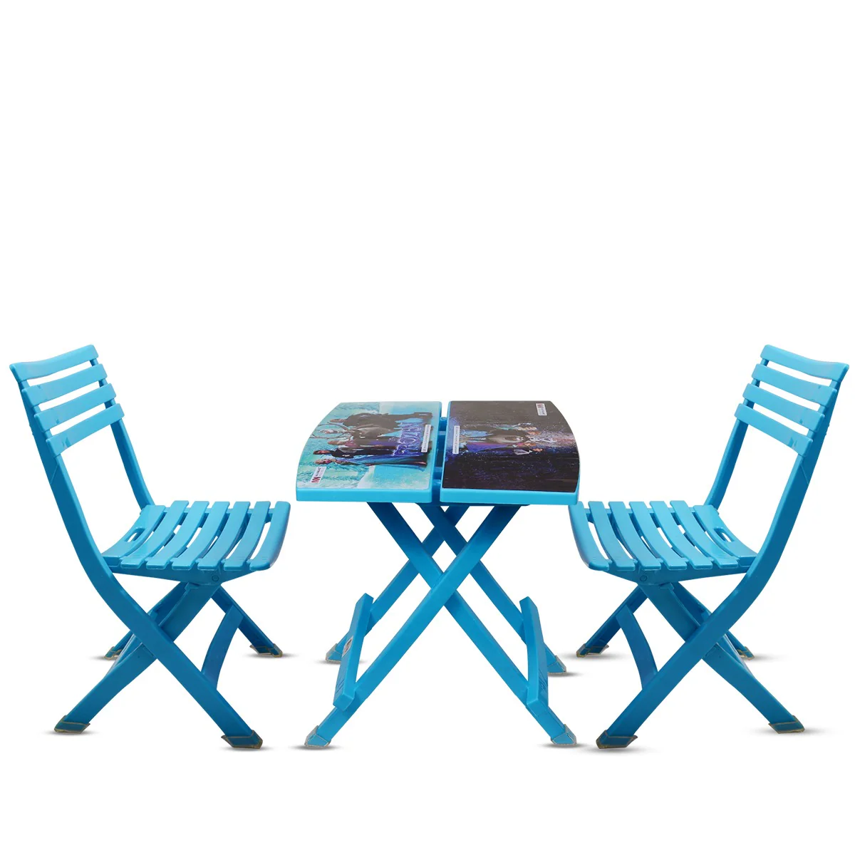 FunFold Kids Table & Chair Set – Foldable 2 Chairs with Table (Magenta, Red, Blue, Yellow) Play & Study Furniture - Image 3