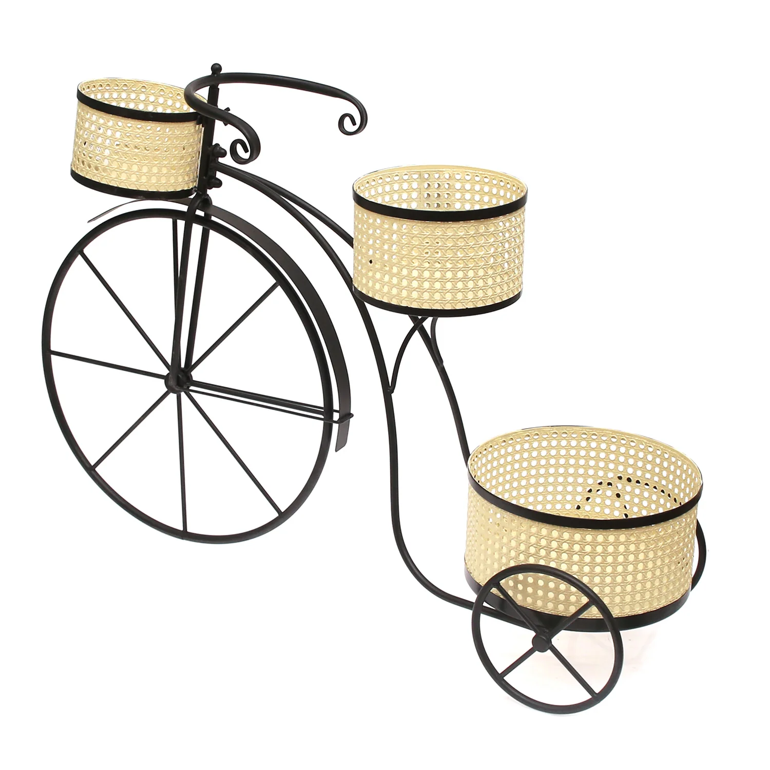 Garden Bicycle Planter with Hole Design – Beige & Black - Image 2