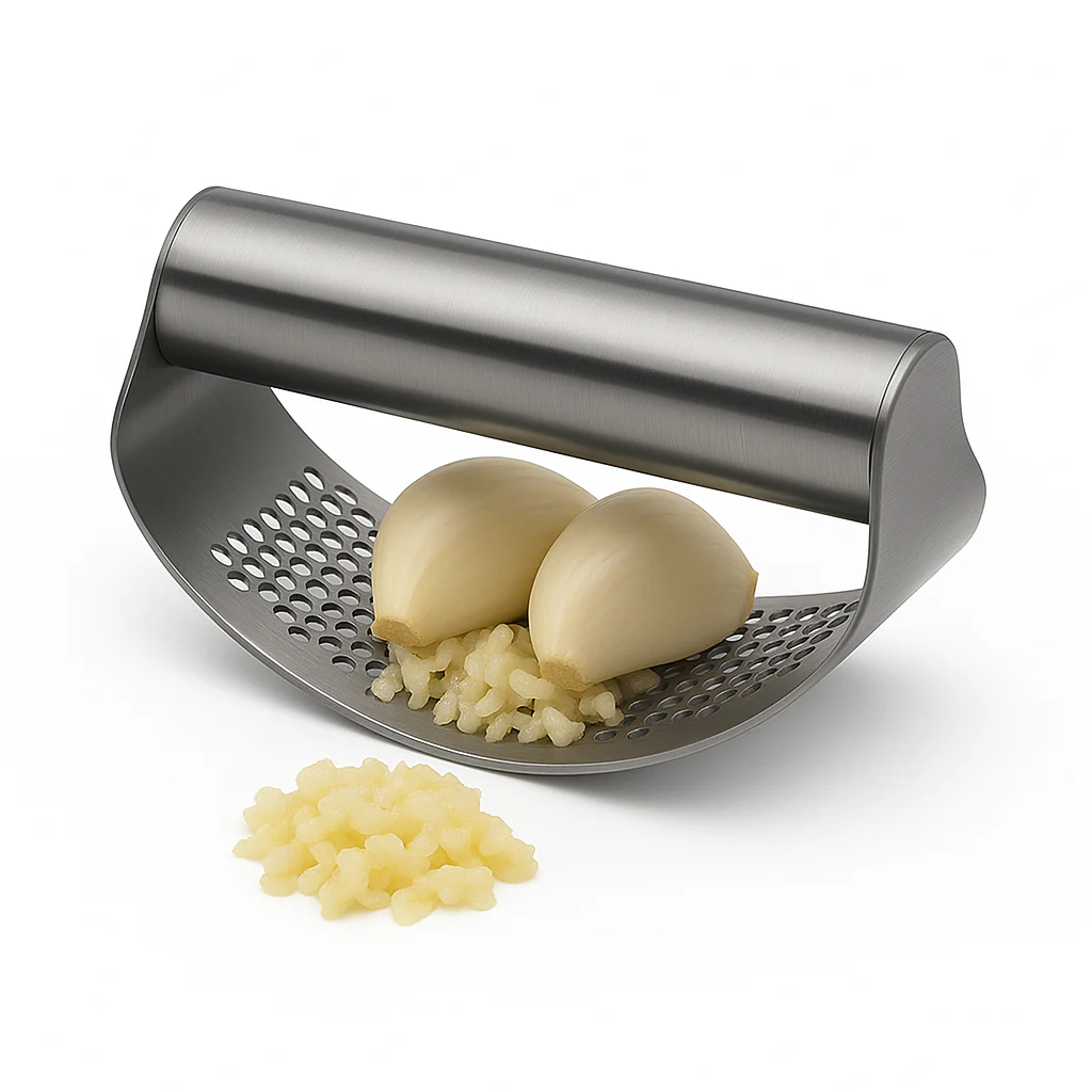 Garlic Press with Stainless Steel Handle – Durable & Easy to Use Kitchen Tool