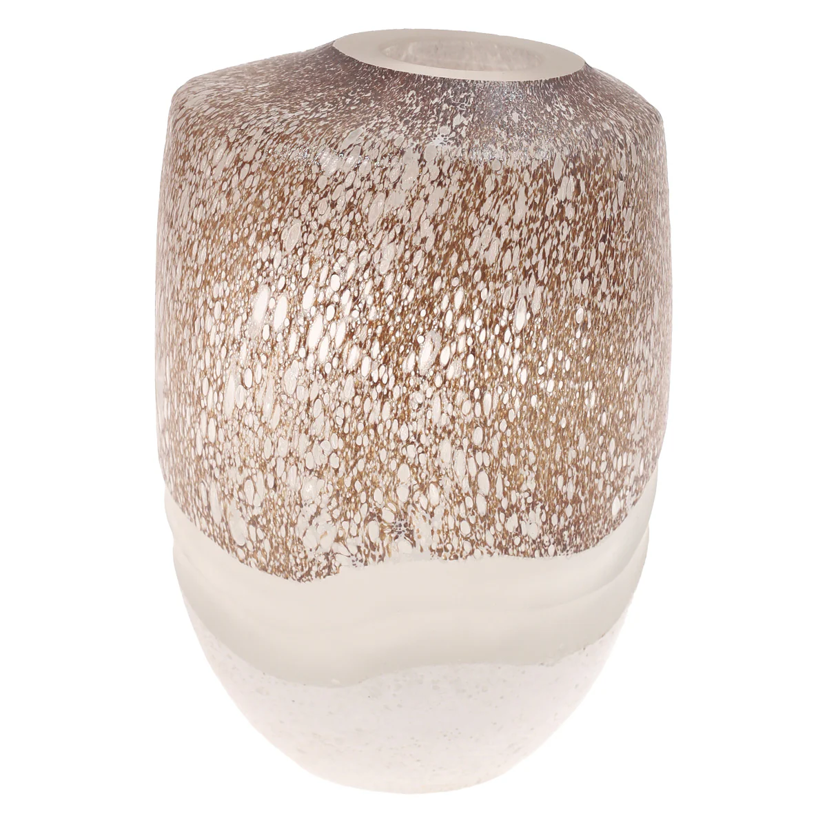 Glass Vase Brown & White 6.67X6.67X10.5Inch HY-023 - Image 2
