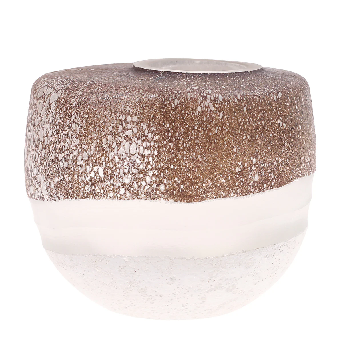 Glass Vase Brown & White 7.84X7.84X7Inch HY-024 - Image 2