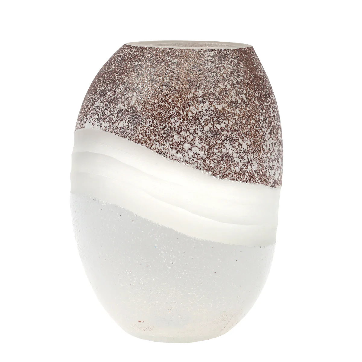 Glass Vase Brown & White 8X8X11.5Inch HY-021 - Image 2
