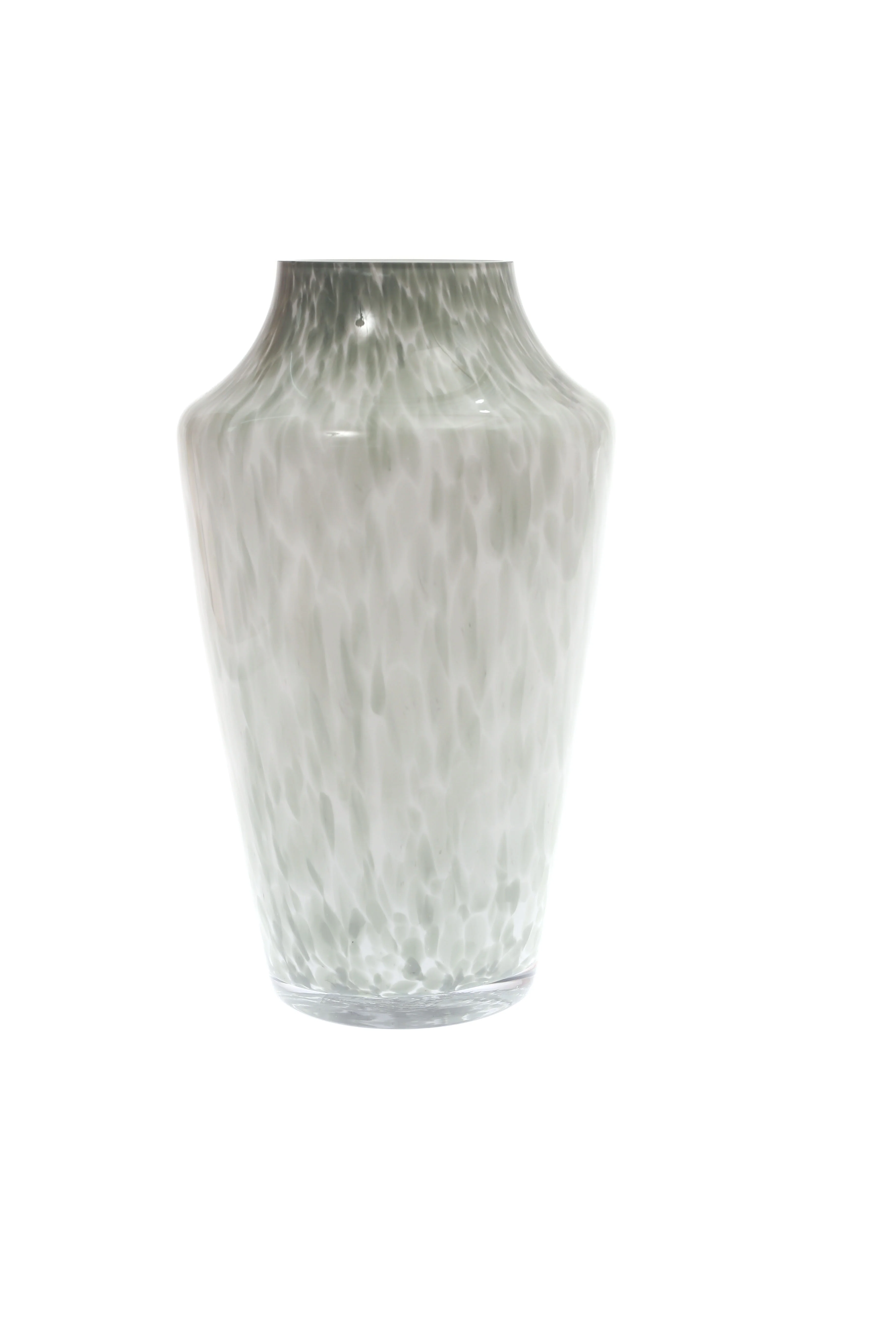Glass Vase Green & White 14 Inch Height HY-11 - Image 2