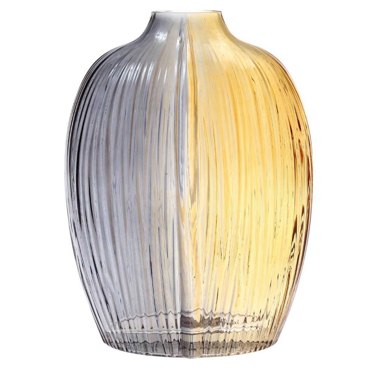 Glass Vase L Black & Gold 10.25X4X11.5Inch HY-014 - Image 2