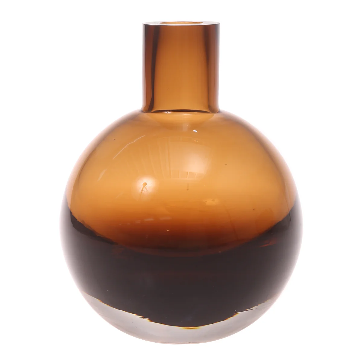 Glass Vase L Brown 6.34 X 6.34 X 8.5 Inch HJM-014 - Image 2