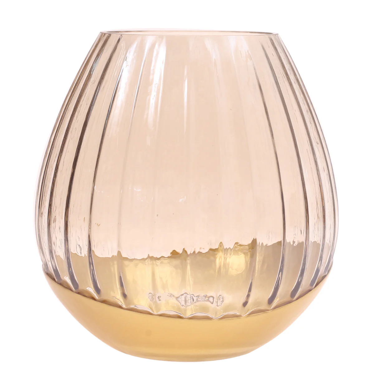 Glass Vase L Gold 7.84X7.84X8.5Inch HY-012 - Image 2