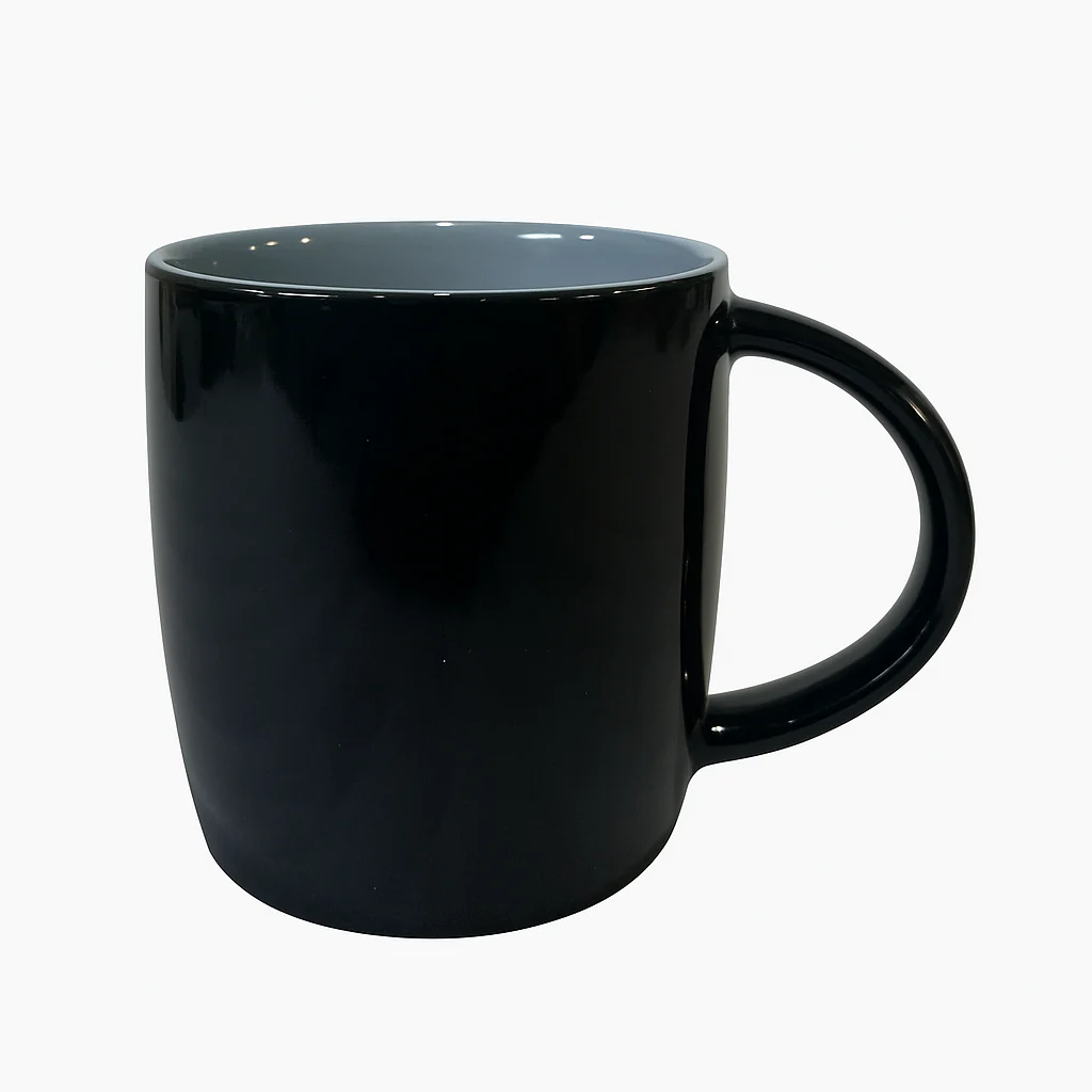 Glossy Black Ceramic Mug – Classic Coffee & Tea Cup - Image 2
