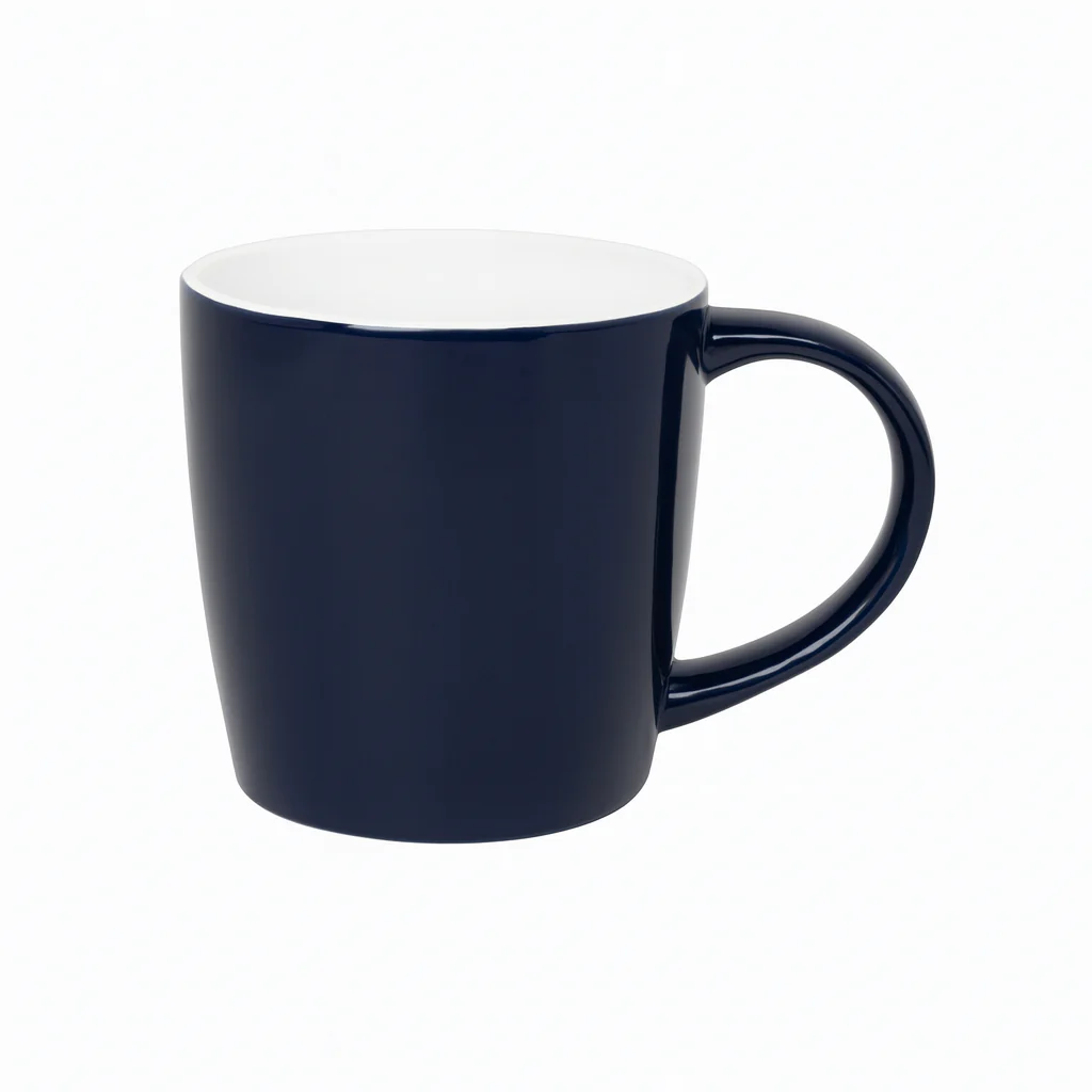 Glossy Navy Blue Ceramic Mug – Classic Coffee & Tea Cup - Image 2