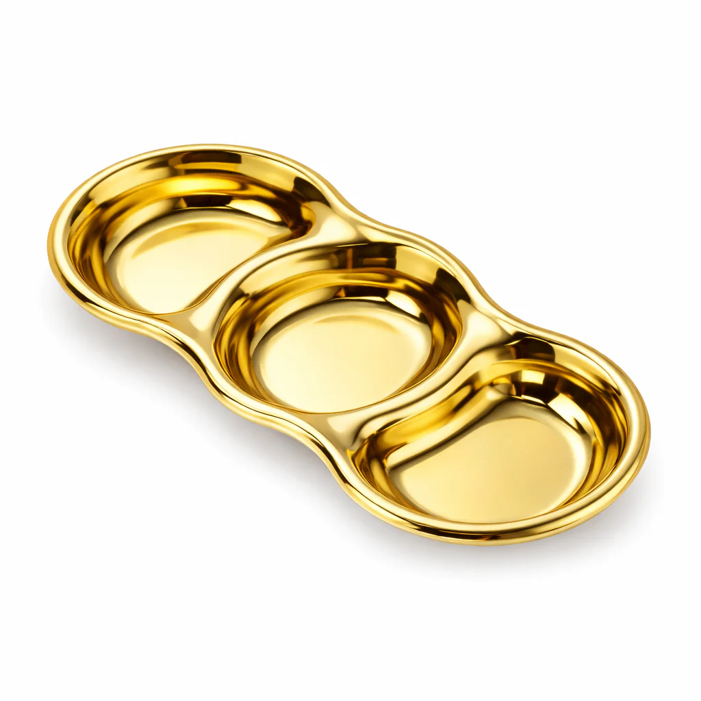 Golden 3 Partition Snacks Tray - Image 2