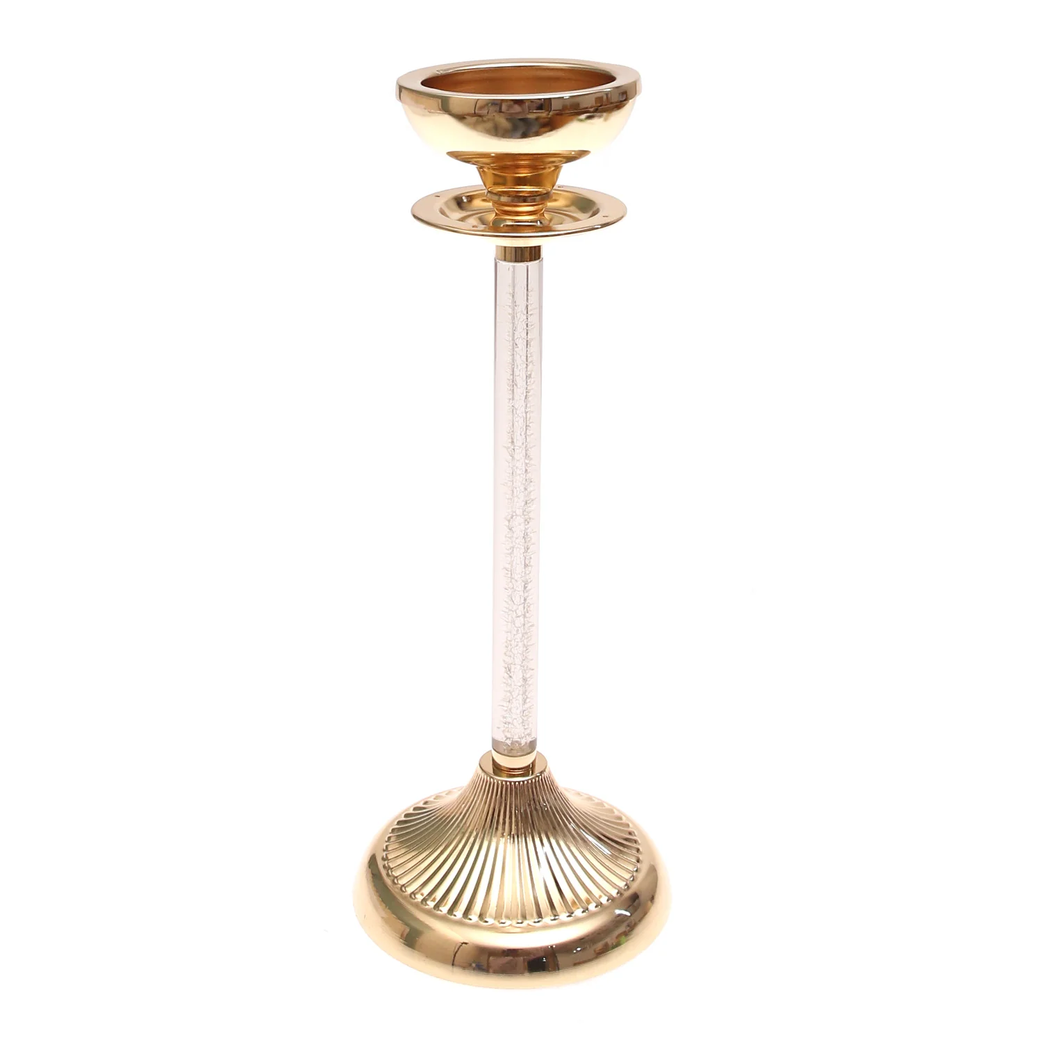 Golden Crystal Pillar Candle Holder – Large - Image 2