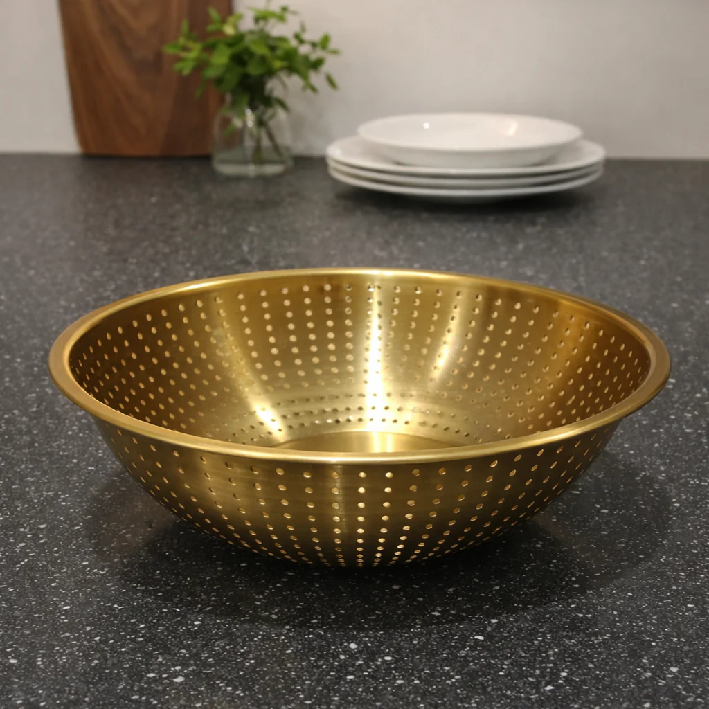 Golden Food Strainer Stainless Steel Mesh Bowl (23 cm / 26 cm / 29 cm)