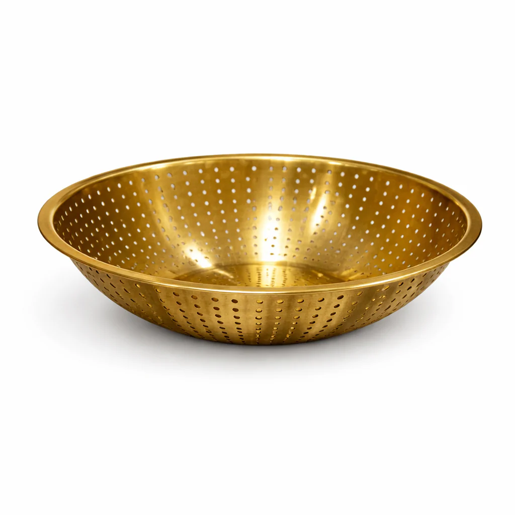 Golden Food Strainer Stainless Steel Mesh Bowl (23 cm / 26 cm / 29 cm) - Image 2