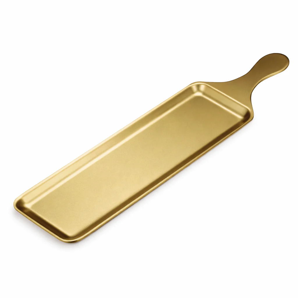 Golden Serving Tray with Handle 43 cm - Image 2