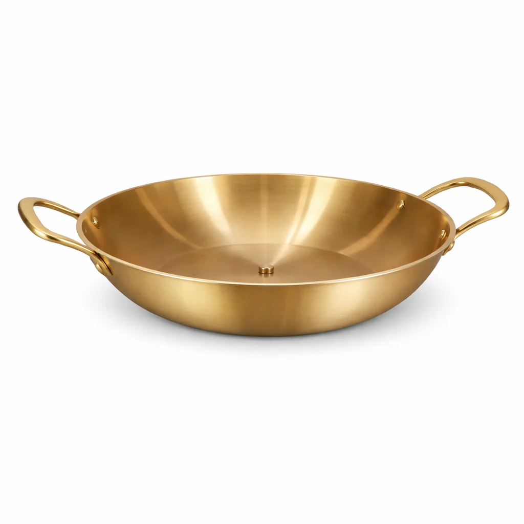 Golden Serving Wok Pan – 22 cm / 24 cm - Image 2