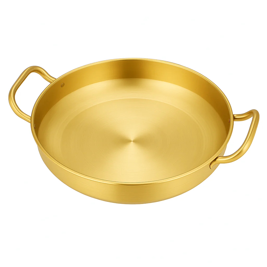 Golden Spanish Paella Pan – Premium Stainless Steel Dual-Tone Cook & Serve Pan (Available in 22 cm to 30 cm) - Image 2