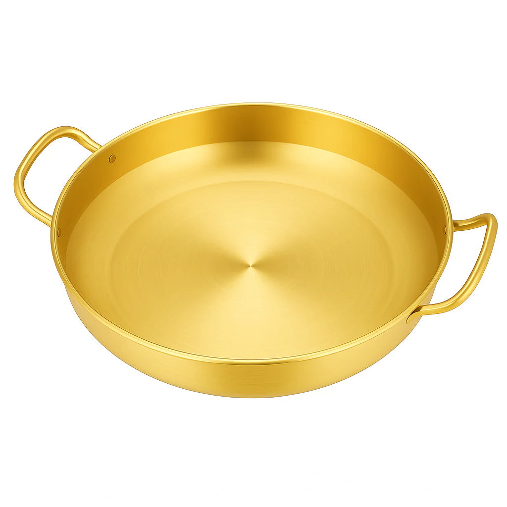 Golden Spanish Paella Pan – Premium Stainless Steel Dual-Tone Cook & Serve Pan (Available in 22 cm to 30 cm) - Image 3