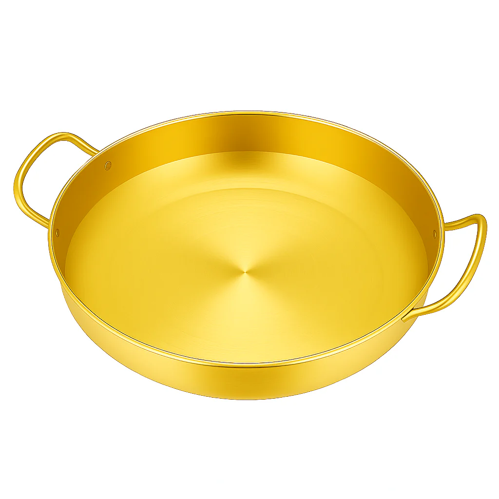 Golden Spanish Paella Pan – Premium Stainless Steel Dual-Tone Cook & Serve Pan (Available in 22 cm to 30 cm) - Image 5