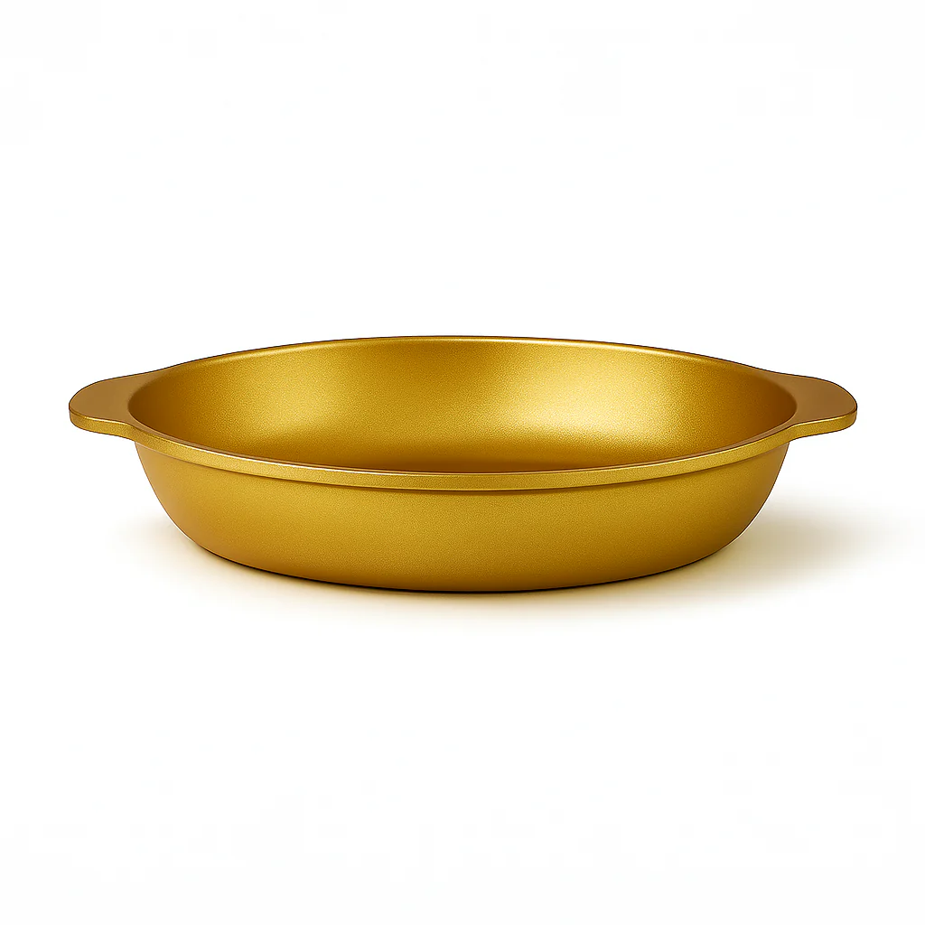 Golden Textured Serving Bowl – Premium Stainless Steel Decorative Bowl for Dining & Kitchen Use (Available in 24 cm, 26 cm & 28 cm) - Image 2