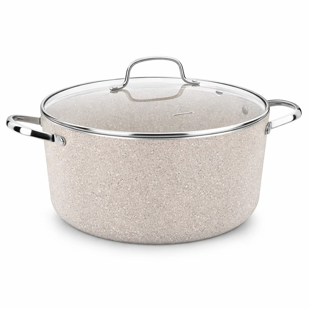Granita Aluminum Casserole – Premium Nonstick Cooking Pot with Glass Lid (3.0L / 5.0L)