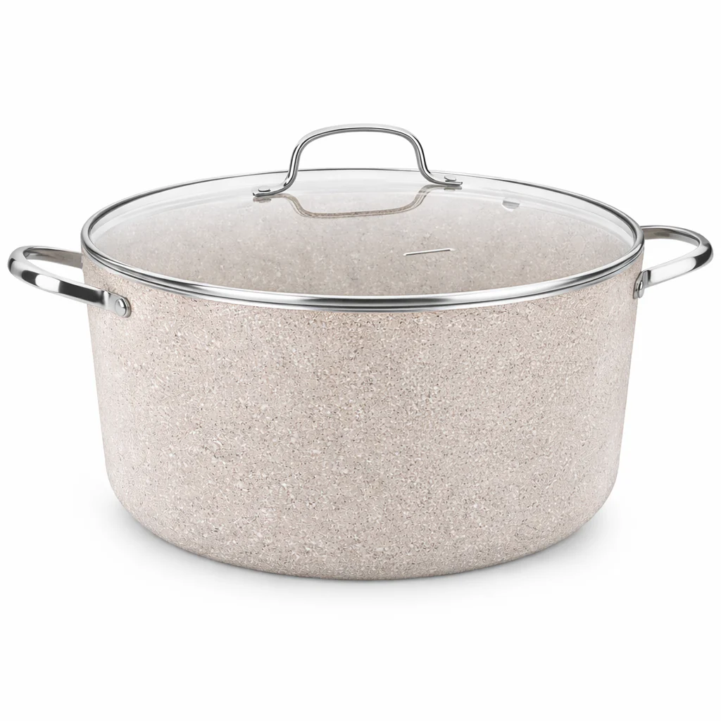 Granita Aluminum Casserole – Premium Nonstick Cooking Pot with Glass Lid (3.0L / 5.0L) - Image 2