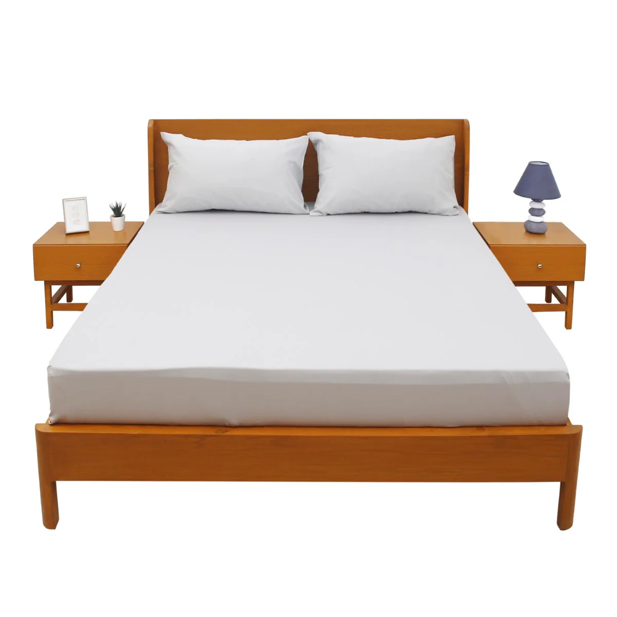 Grey Dyed Double Bed Sheet 96x102" – Dyed Percale - Image 2