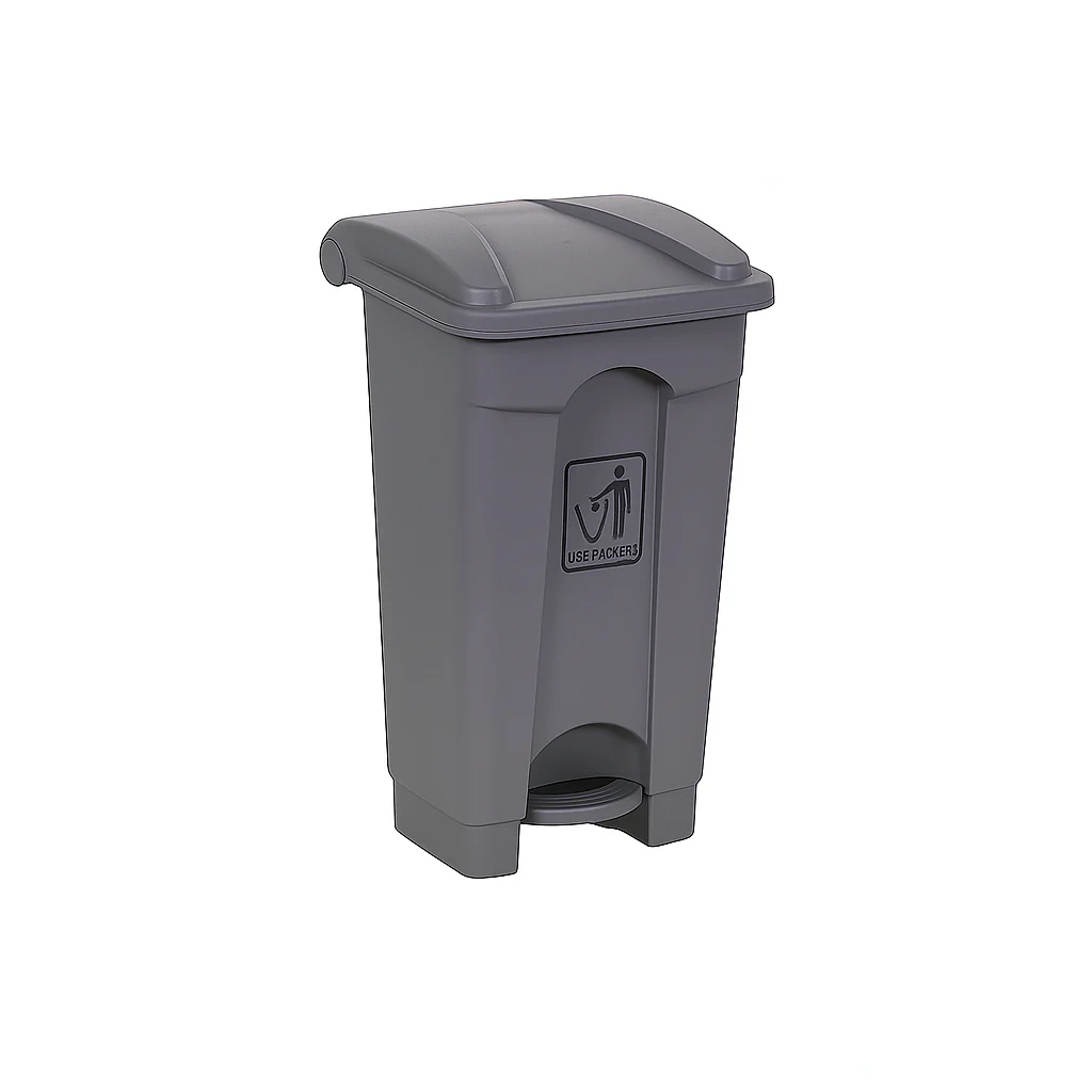Grey Pedal Bin – Durable Foot-Pedal Dustbin for Home, Office & Commercial Use (30L / 45L / 70L / 90L)
