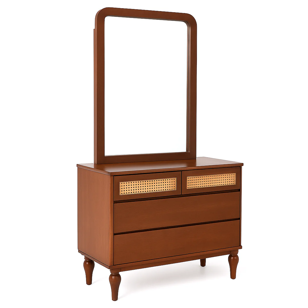 Gul Bahar Dresser – Solid Wood Dresser with Handwoven Cane Detailing & Mirror - Image 2