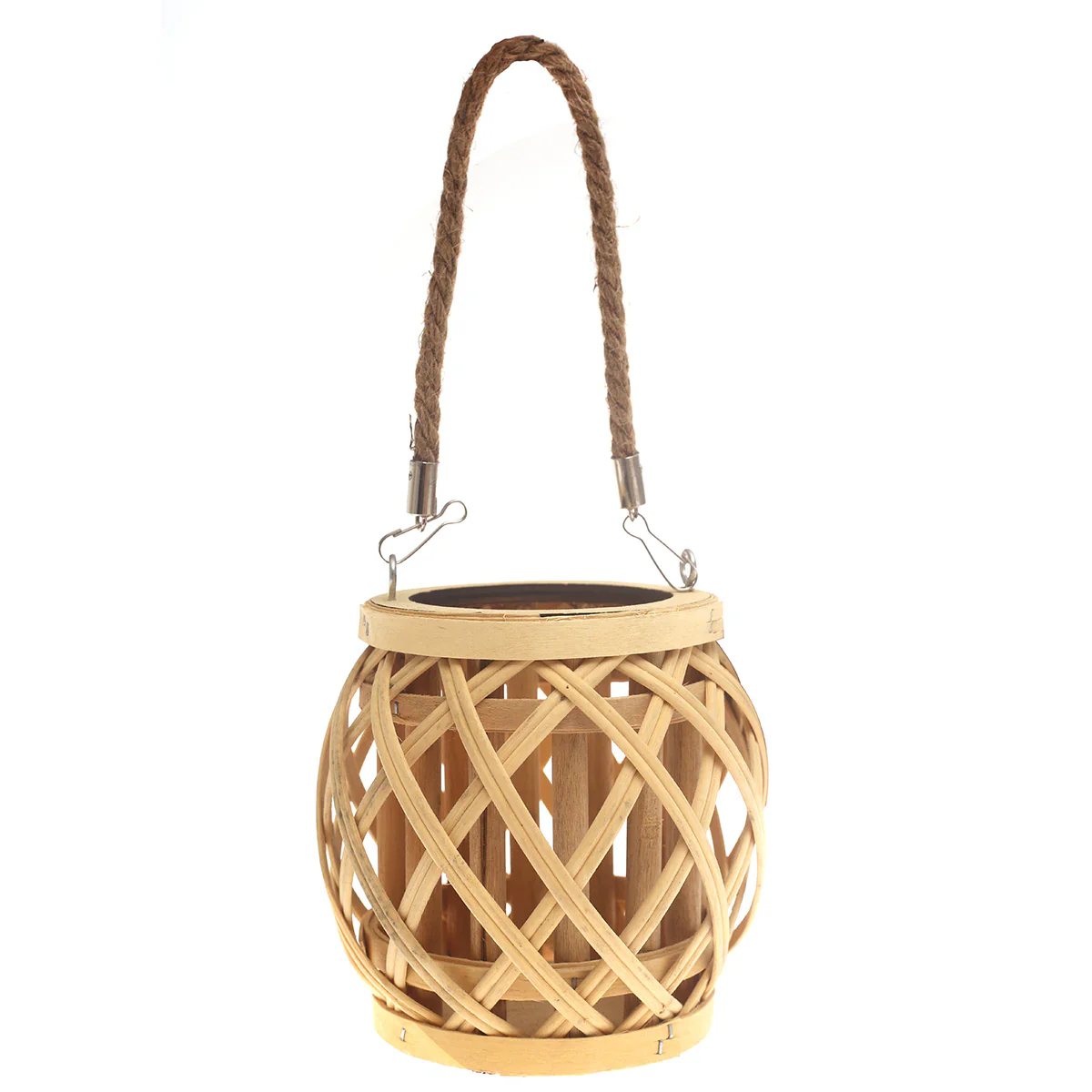 Handcrafted Hanging Lantern – Natural Bamboo & Rope Design - Image 2