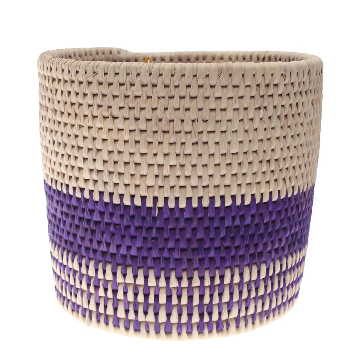 Handwoven Blue & White Dustbin Basket – 10x10 cm (UC-B-08)