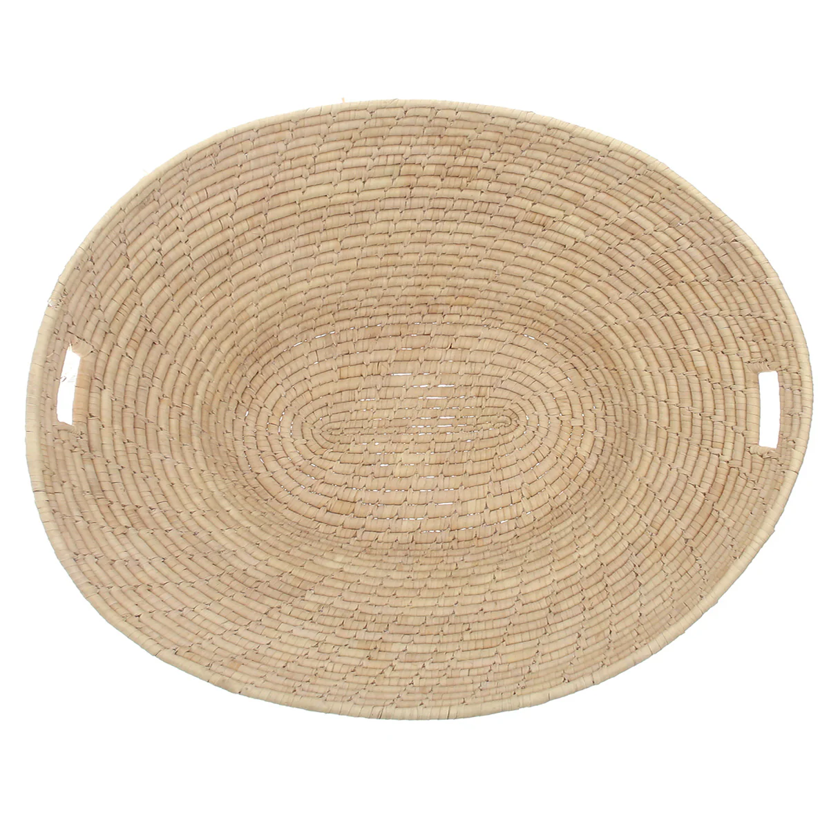 Handwoven Natural Basket – Oval Storage & Serving Basket with Handles (24x21x9 cm) - Image 2
