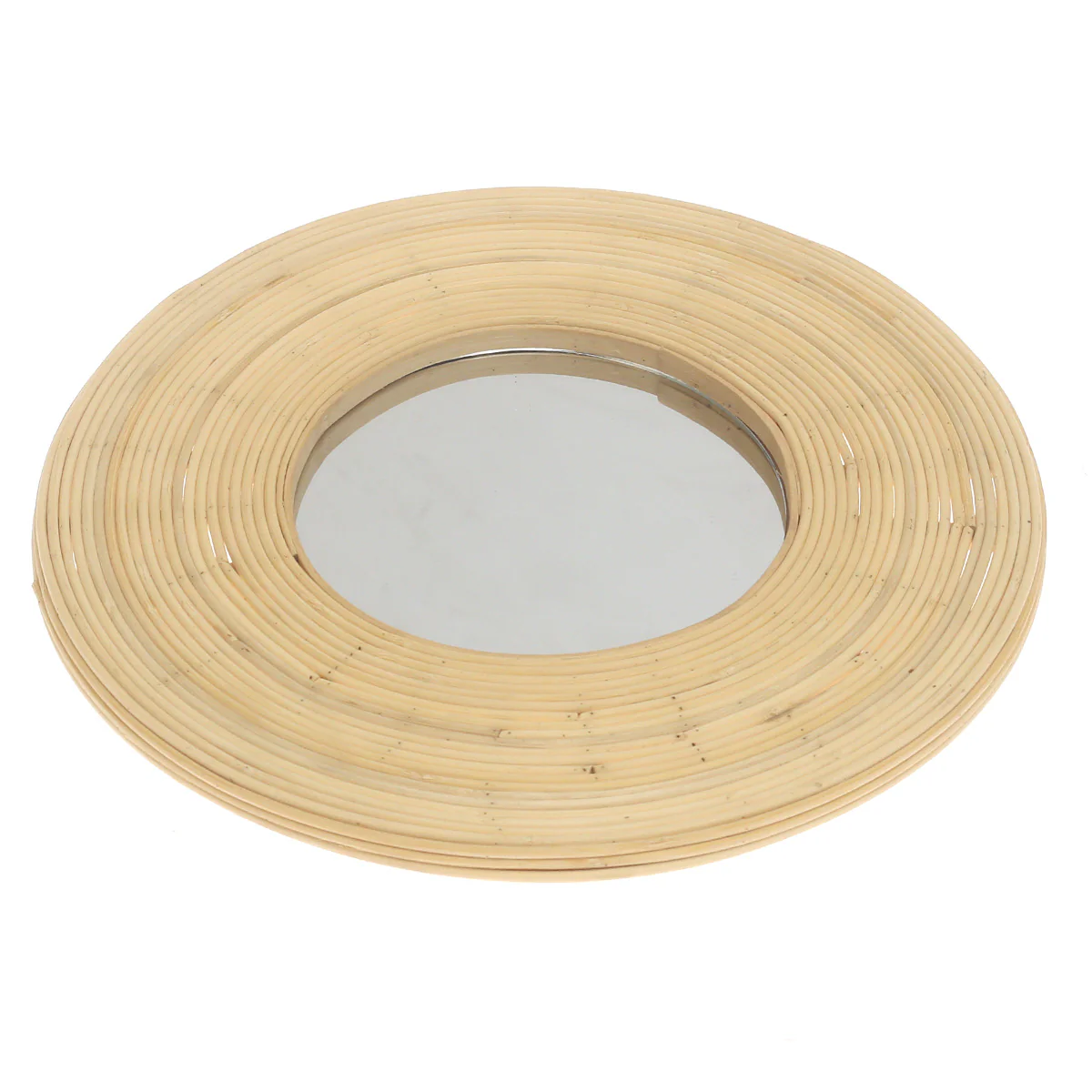 Handwoven Natural Mirror – Round Bamboo Frame Wall Mirror - Image 2