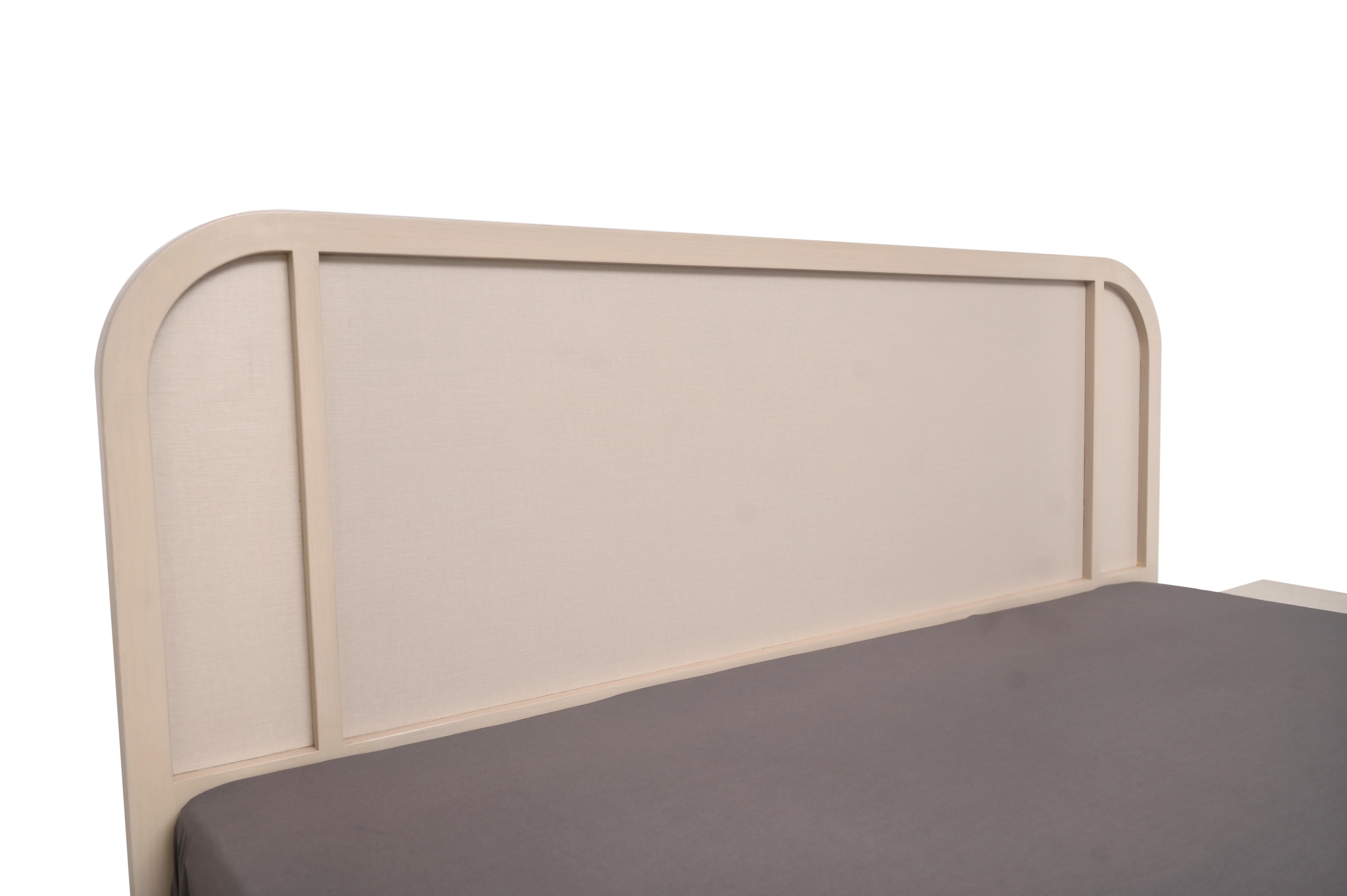 Harold Queen Bed – Solid Wood Frame with Upholstered Headboard - Image 5
