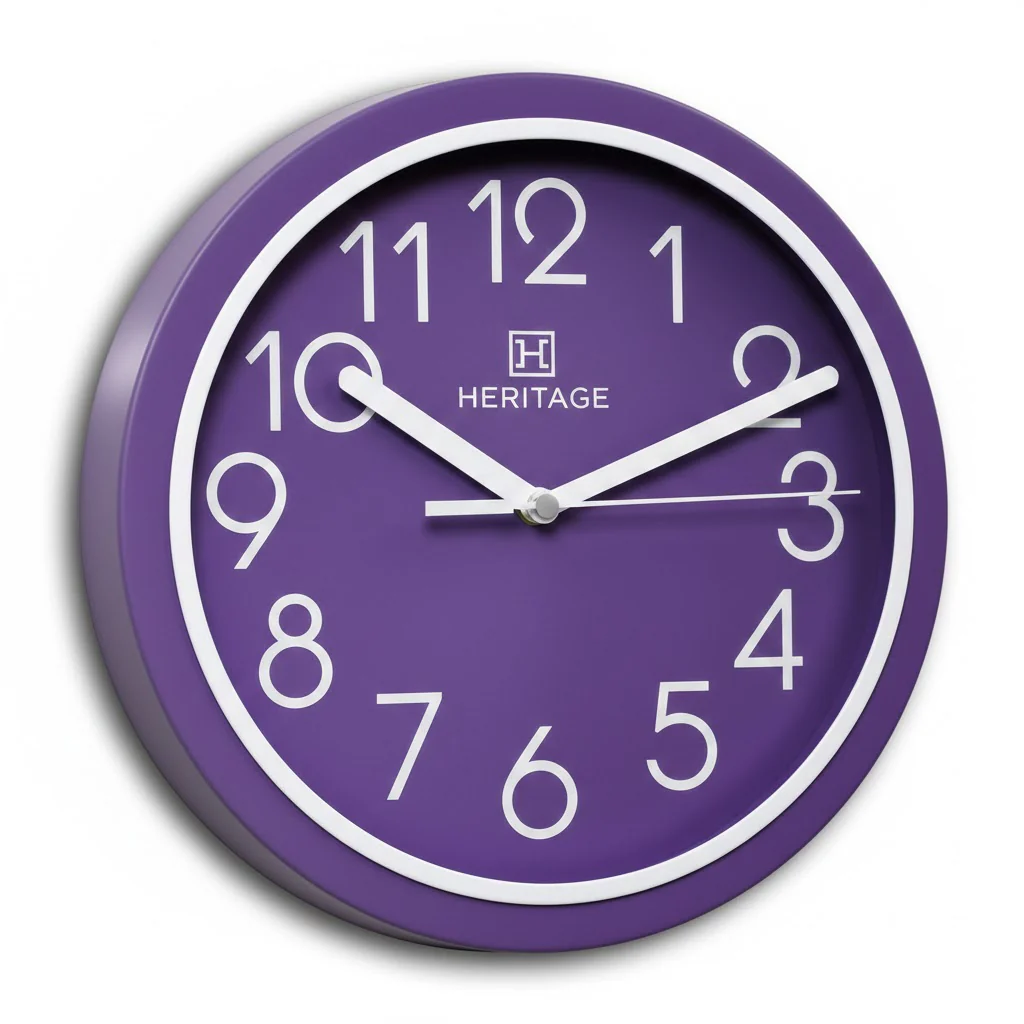 Heritage Wall Clock Fantasy – Purple Plastic Frame Edition