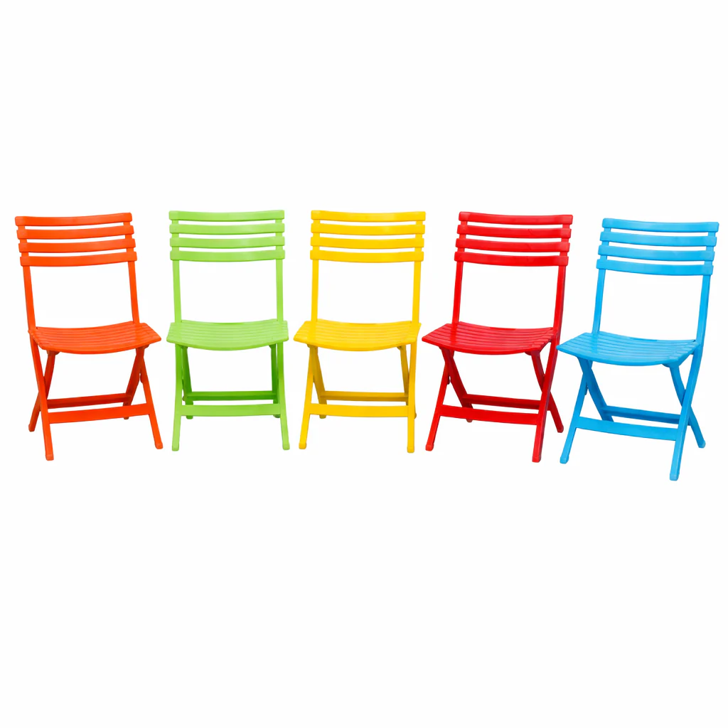 Kids Folding Chair – Colorful Portable Plastic Chair (Yellow, Green, Red, Blue, Magenta) for Home & Outdoor Use