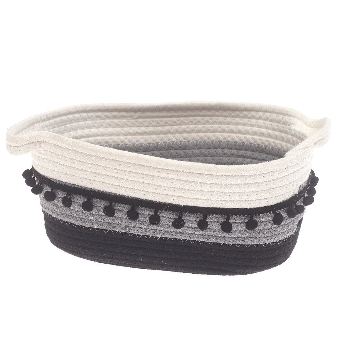 Large Black & White Storage Basket – (7.5 × 12 × 6 Inch) - Image 2