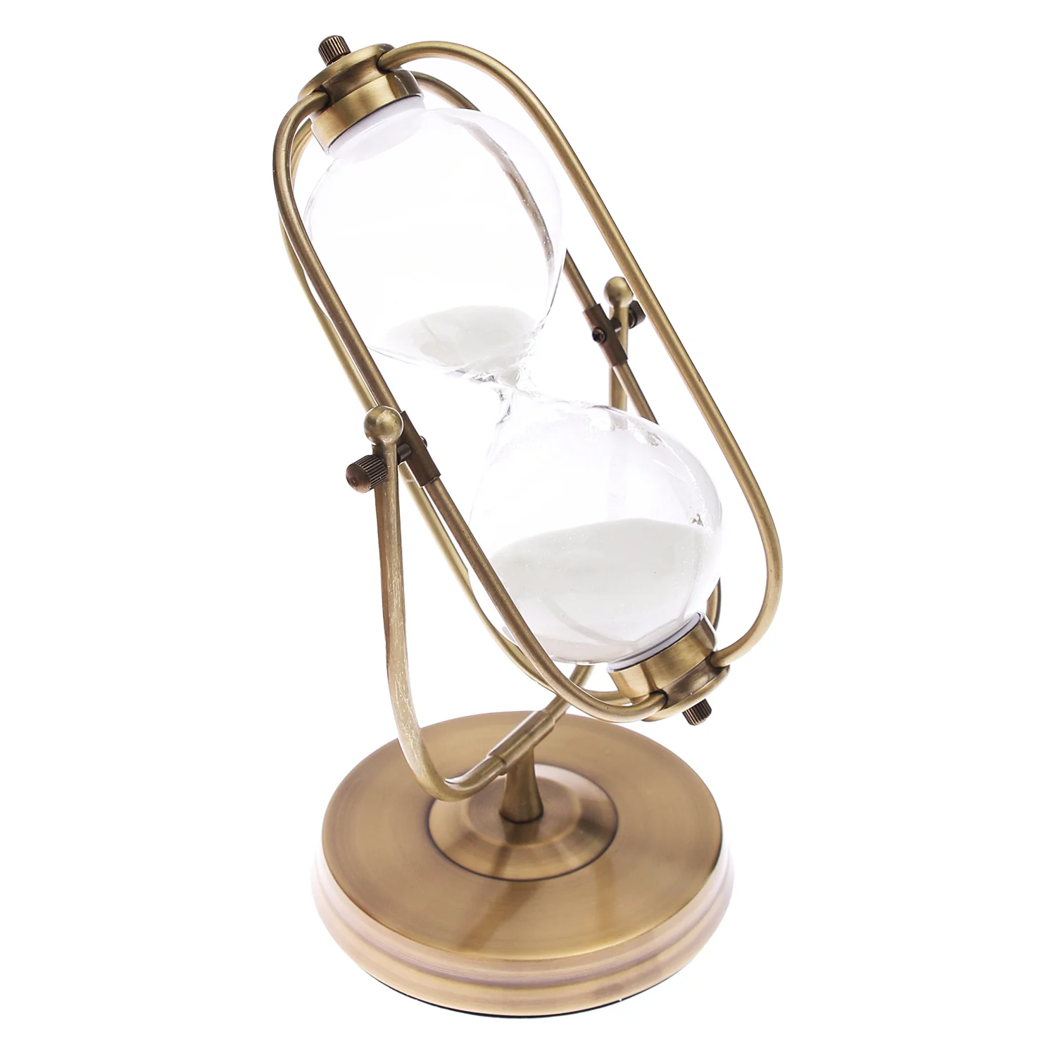Large Hourglass – Vintage Sand Timer with Rotating Brass Frame - Image 2