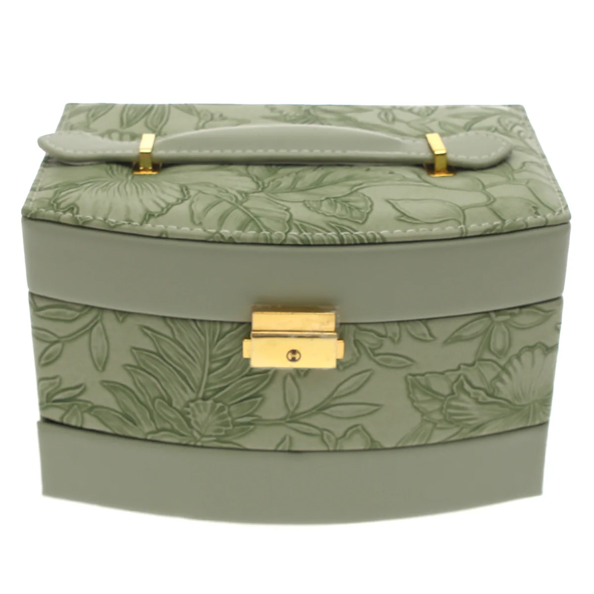Large Printed Jewelry Storage Box – Multi‑Layer Organizer with Mirror & Drawer - Image 3