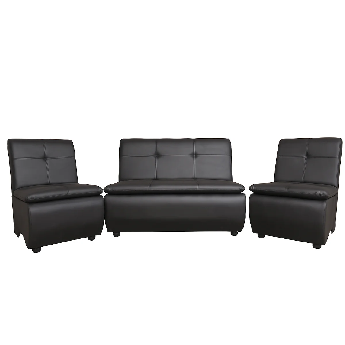 Lazo Executive Sofa Set – Premium Leatherette Office Sofa in Black (Single Seater, 2-Seater, or 4-Seater Bundle) - Image 3