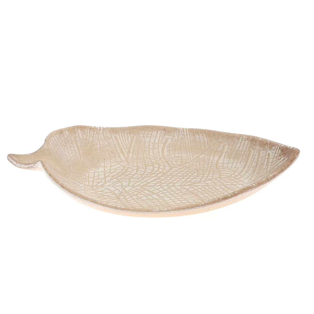 Leaf Wooden Platter Beige 6 X 10 Inch JX-06 - Image 2