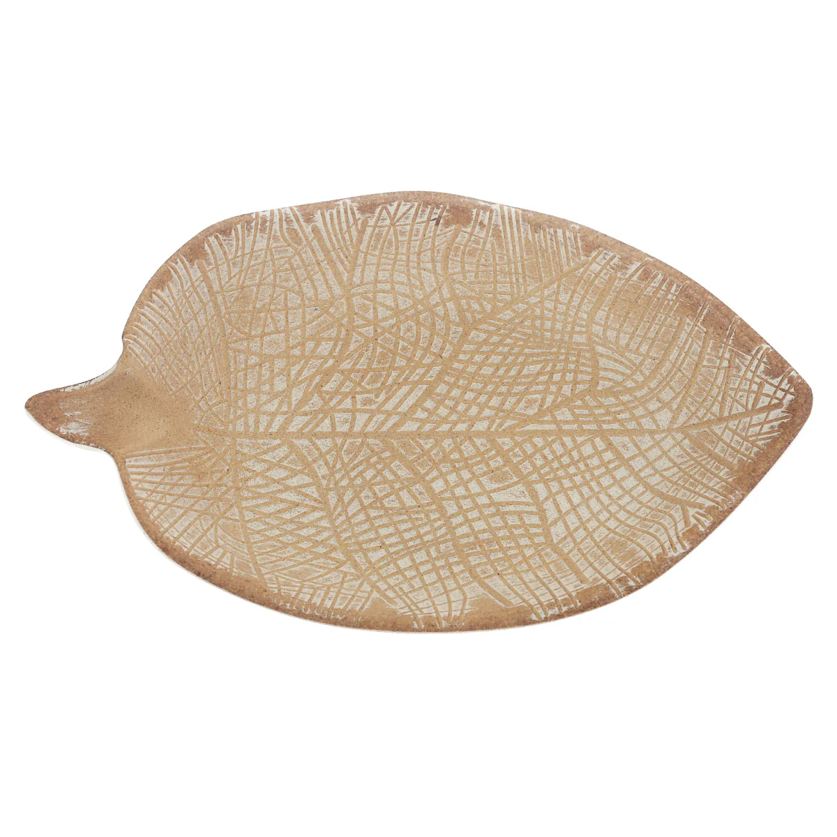 Leaf Wooden Platter Beige 7 X 12 Inch JX-07 - Image 2