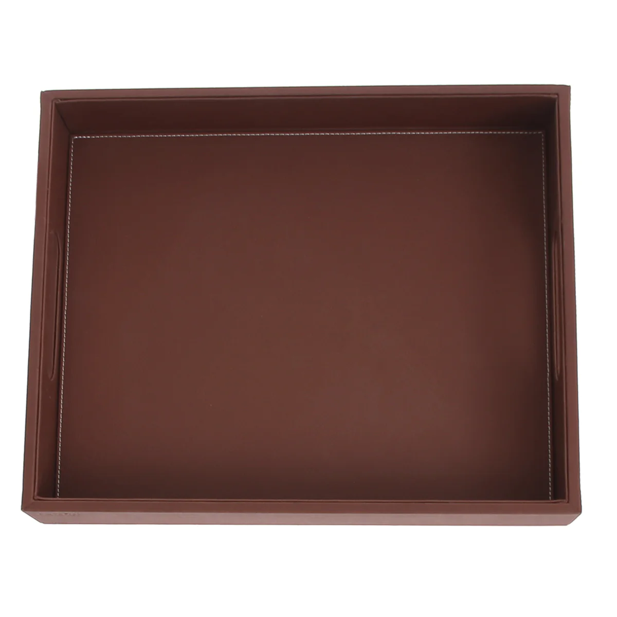 Leatherette Tray Brown L - Image 3