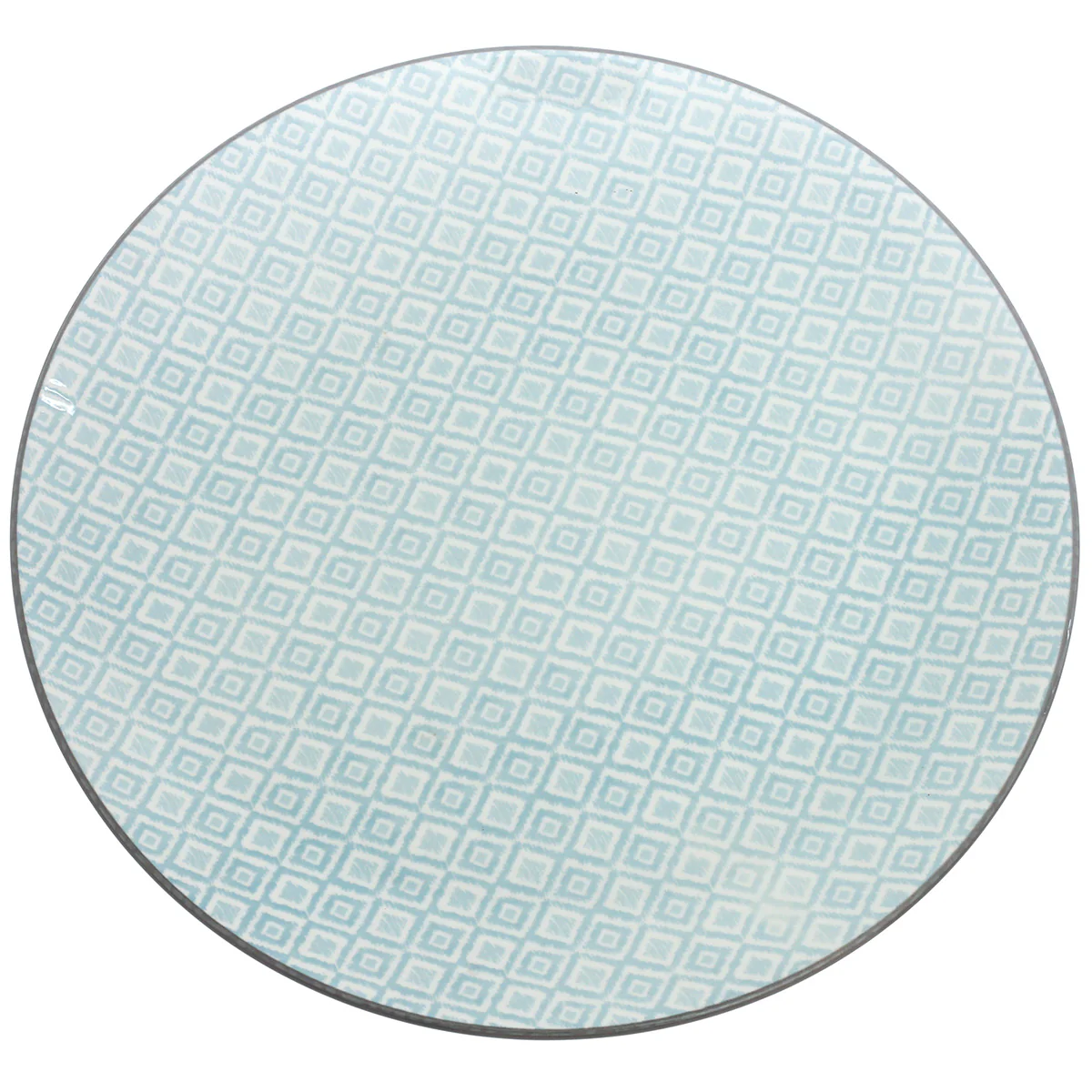 Light Blue Geometric Dinner Plate – 10.5 Inch Ceramic Plate - Image 2