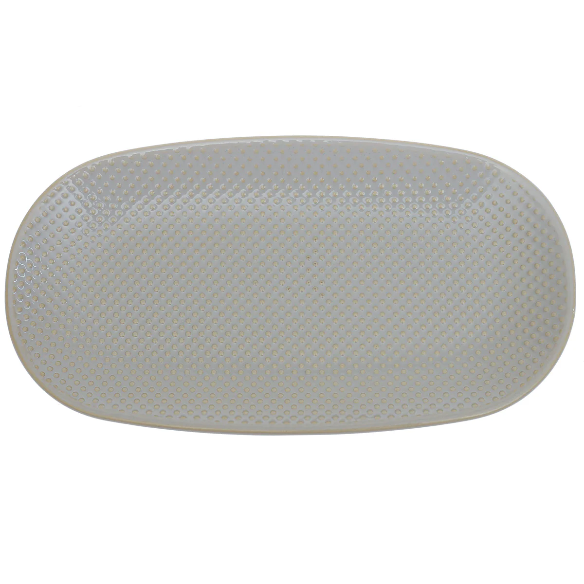 Light Blue Textured Ceramic Platter | 5.5 x 10 Inch