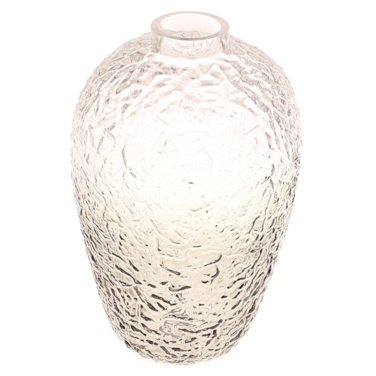 Light Grey Embossed Glass Vase - Image 2