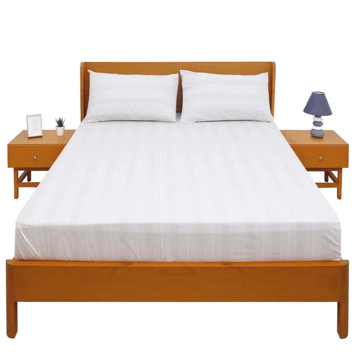 Linear Florals Double Bed Sheet with Pillow Covers – 96x102 Inches - Image 2